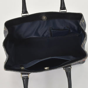 極美品 Christian Dior クリスチャンディオール フライトライン トロッターハンドバッグ グレー オレンジ デニムレザー 02-BO-0036 中古 4a003034