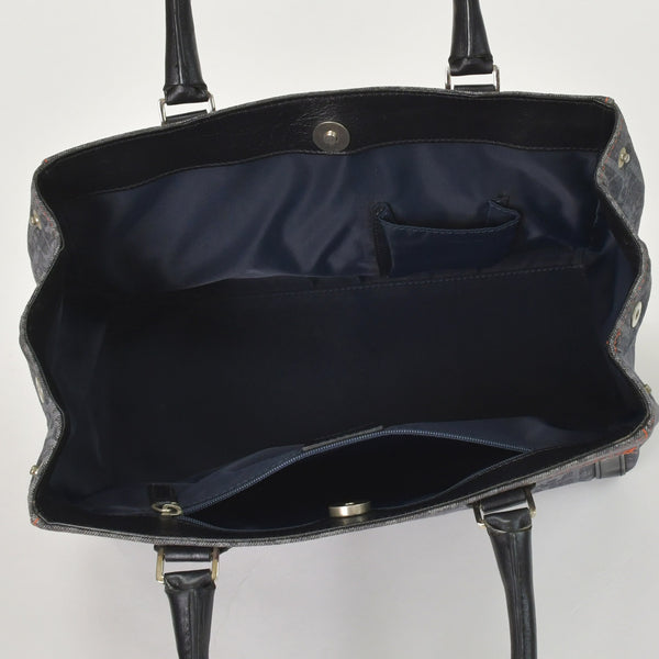 極美品 Christian Dior クリスチャンディオール フライトライン トロッターハンドバッグ グレー オレンジ デニムレザー 02-BO-0036 中古 4a003034