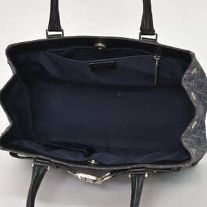 極美品 Christian Dior クリスチャンディオール フライトライン トロッターハンドバッグ グレー オレンジ デニムレザー 02-BO-0036 中古 4a003034