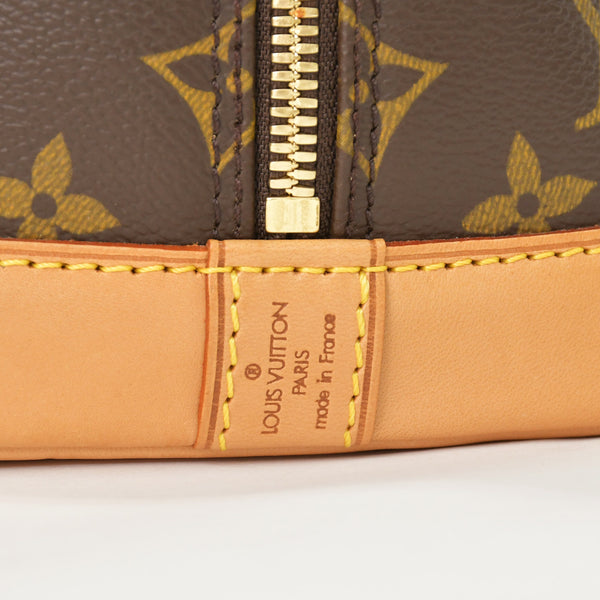 LOUIS VUITTON ルイ ヴィトン アルマPM ハンドバッグ M51130 モノグラムキャンバス ヌメ革 ブラウン ゴールド金具 美品 中古 4a003042