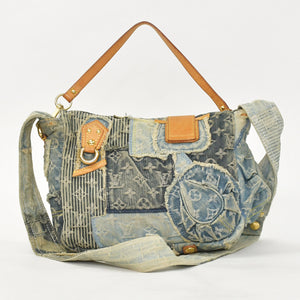 LOUIS VUITTON ルイヴィトン パッチワーク ポスティ メッセンジャーバッグ M95374 モノグラム デニム 美品 中古 4a003046