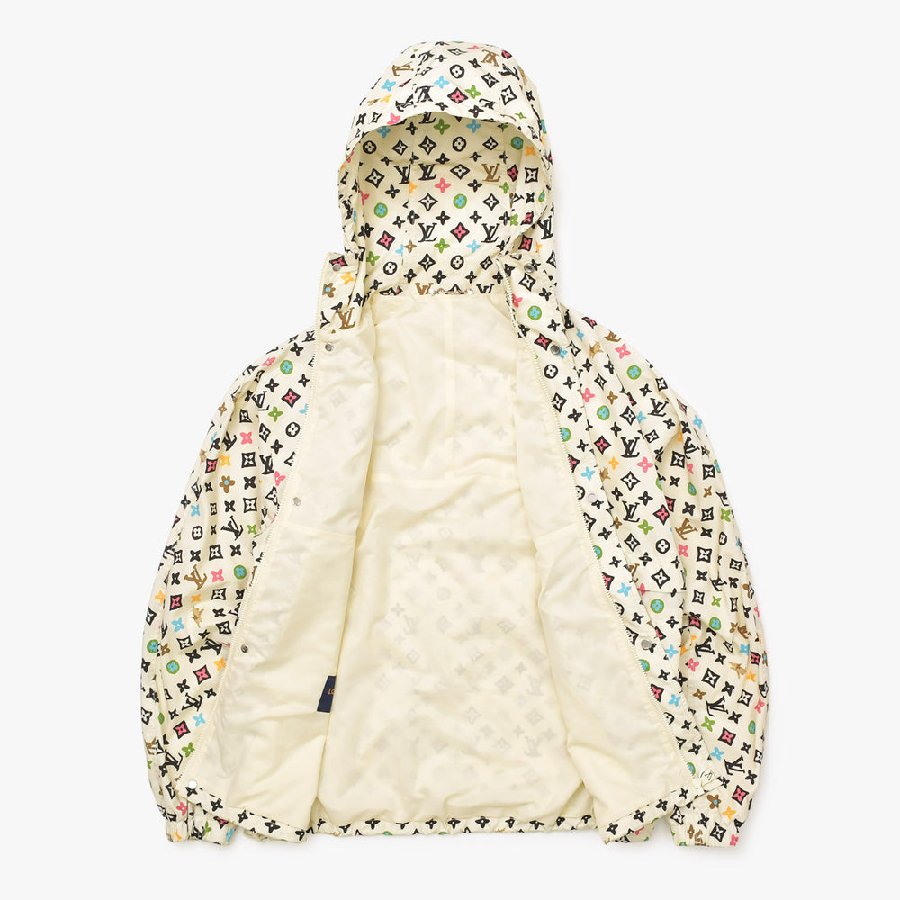 極美品 LOUIS VUITTON ルイヴィトン タイラー ザクリエイター モノグラムクラギー プリントウィンドブレーカー モノグラム ホワイト 総柄 中古 4a003098