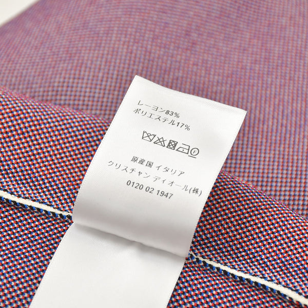 Very Good Condition Christian Dior NewLook-1947 Short Sleeve Knit Shirt 244S65AM540 34 Size White Blue Red Used 4a003192