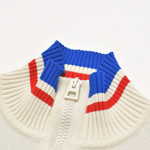 Very Good Condition Christian Dior NewLook-1947 Short Sleeve Knit Shirt 244S65AM540 34 Size White Blue Red Used 4a003192