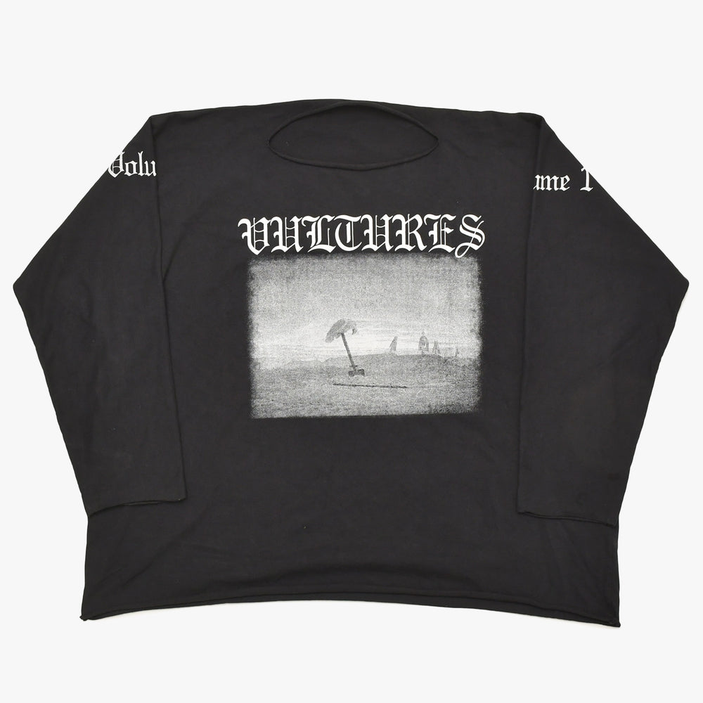 Very good condition YEEZY VULTURES Box T-shirt long sleeve T-shirt kanye West Kanye black cotton size 2 used 4a003311