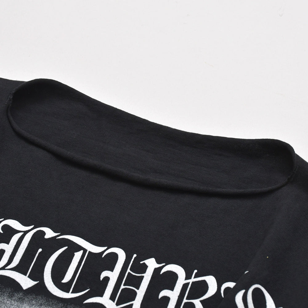 極美品 YEEZY イージー VULTURES Box T-shirt 長袖Ｔシャツ kanye West カニエ ブラック コットン サイズ2 中古 4a003311