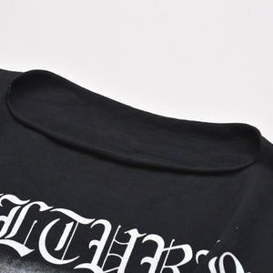 極美品 YEEZY イージー VULTURES Box T-shirt 長袖Ｔシャツ kanye West カニエ ブラック コットン サイズ2 中古 4a003311
