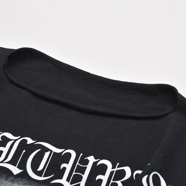 極美品 YEEZY イージー VULTURES Box T-shirt 長袖Ｔシャツ kanye West カニエ ブラック コットン サイズ2 中古 4a003311
