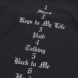 極美品 YEEZY イージー VULTURES Box T-shirt 長袖Ｔシャツ kanye West カニエ ブラック コットン サイズ2 中古 4a003311
