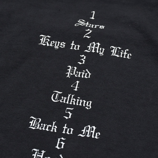 極美品 YEEZY イージー VULTURES Box T-shirt 長袖Ｔシャツ kanye West カニエ ブラック コットン サイズ2 中古 4a003311