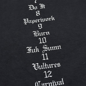 極美品 YEEZY イージー VULTURES Box T-shirt 長袖Ｔシャツ kanye West カニエ ブラック コットン サイズ2 中古 4a003311