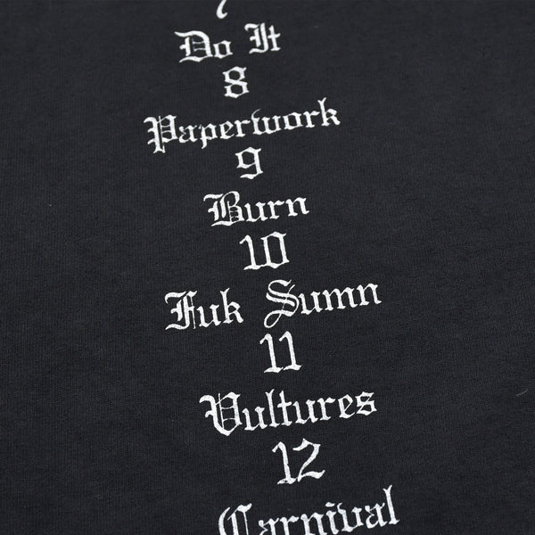 極美品 YEEZY イージー VULTURES Box T-shirt 長袖Ｔシャツ kanye West カニエ ブラック コットン サイズ2 中古 4a003311