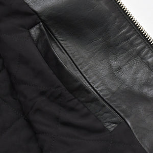 JIL SANDER ジルサンダー レザーベスト ジレ J21FB0111 J07145 ブラック レザー ライトアウター ダブルジップ シルバー金具 美品 中古 4a003317