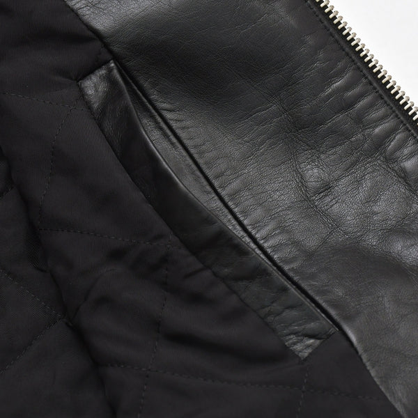 JIL SANDER ジルサンダー レザーベスト ジレ J21FB0111 J07145 ブラック レザー ライトアウター ダブルジップ シルバー金具 美品 中古 4a003317