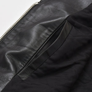 JIL SANDER ジルサンダー レザーベスト ジレ J21FB0111 J07145 ブラック レザー ライトアウター ダブルジップ シルバー金具 美品 中古 4a003317