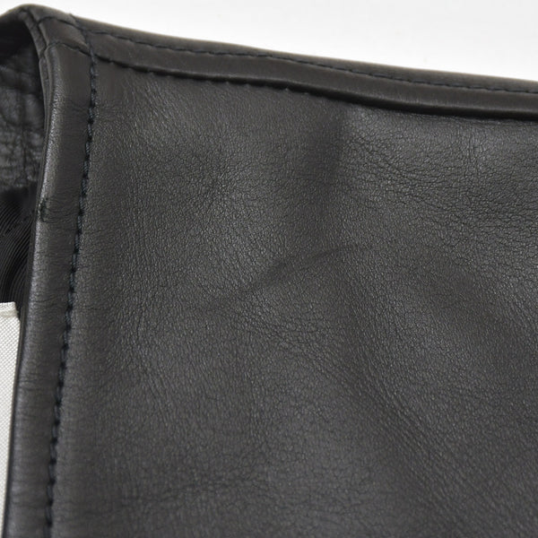 JIL SANDER ジルサンダー レザーベスト ジレ J21FB0111 J07145 ブラック レザー ライトアウター ダブルジップ シルバー金具 美品 中古 4a003317
