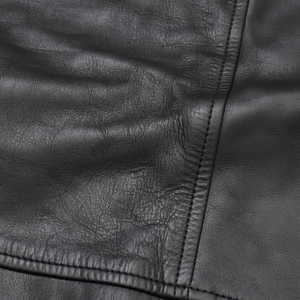 JIL SANDER ジルサンダー レザーベスト ジレ J21FB0111 J07145 ブラック レザー ライトアウター ダブルジップ シルバー金具 美品 中古 4a003317