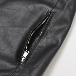 JIL SANDER ジルサンダー レザーベスト ジレ J21FB0111 J07145 ブラック レザー ライトアウター ダブルジップ シルバー金具 美品 中古 4a003317