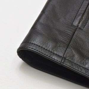 JIL SANDER ジルサンダー レザーベスト ジレ J21FB0111 J07145 ブラック レザー ライトアウター ダブルジップ シルバー金具 美品 中古 4a003317