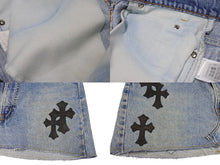 画像をギャラリービューアに読み込む, 新品未使用 CHROME HEARTS × Levi's クロムハーツ リーバイス クロスパッチ デニム スカート インディゴブルー ブラック サイズ26 中古 4b003354
