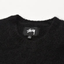 画像をギャラリービューアに読み込む, STUSSY ステューシー 23FW Dice Fuzzy Crew ダイス ファジー クルー モヘアニットセーター サイズL ホワイト ブラック 美品 中古 4a003403