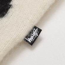 画像をギャラリービューアに読み込む, STUSSY ステューシー 23FW Dice Fuzzy Crew ダイス ファジー クルー モヘアニットセーター サイズL ホワイト ブラック 美品 中古 4a003403