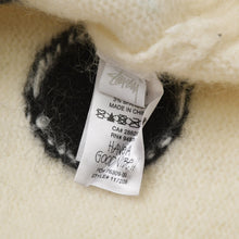 画像をギャラリービューアに読み込む, STUSSY ステューシー 23FW Dice Fuzzy Crew ダイス ファジー クルー モヘアニットセーター サイズL ホワイト ブラック 美品 中古 4a003403