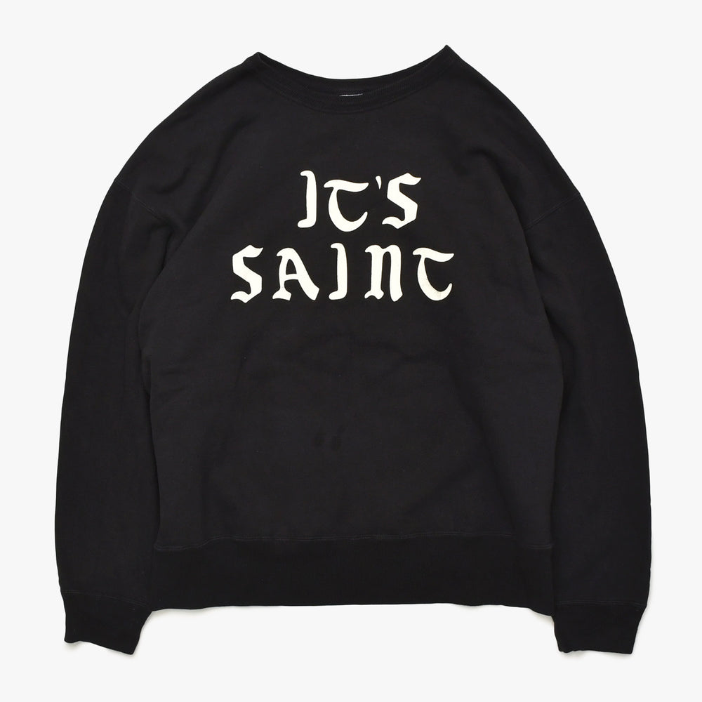 SAINT MICHAEL Saint Michael Sweatshirt Sweatshirt SM-YS1-0000-028 Size L Black White Cotton Good Condition Used 4a003407
