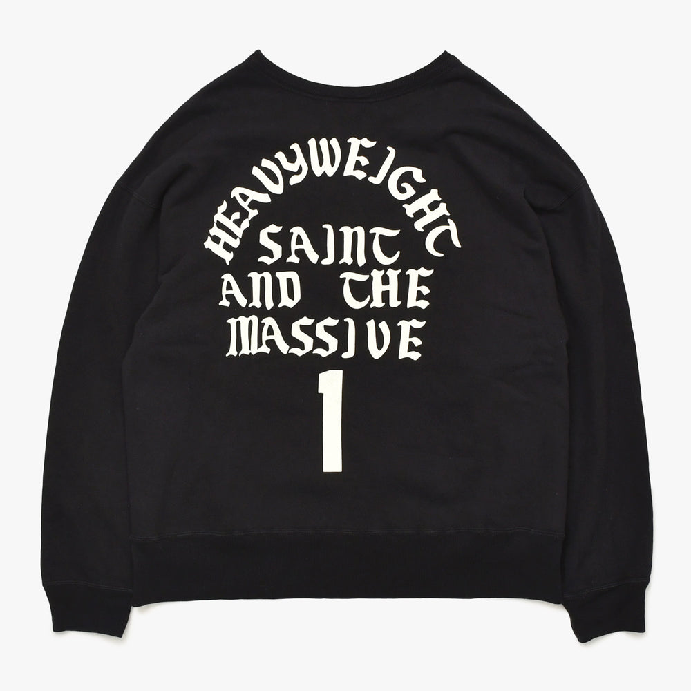 SAINT MICHAEL Saint Michael Sweatshirt Sweatshirt SM-YS1-0000-028 Size L Black White Cotton Good Condition Used 4a003407