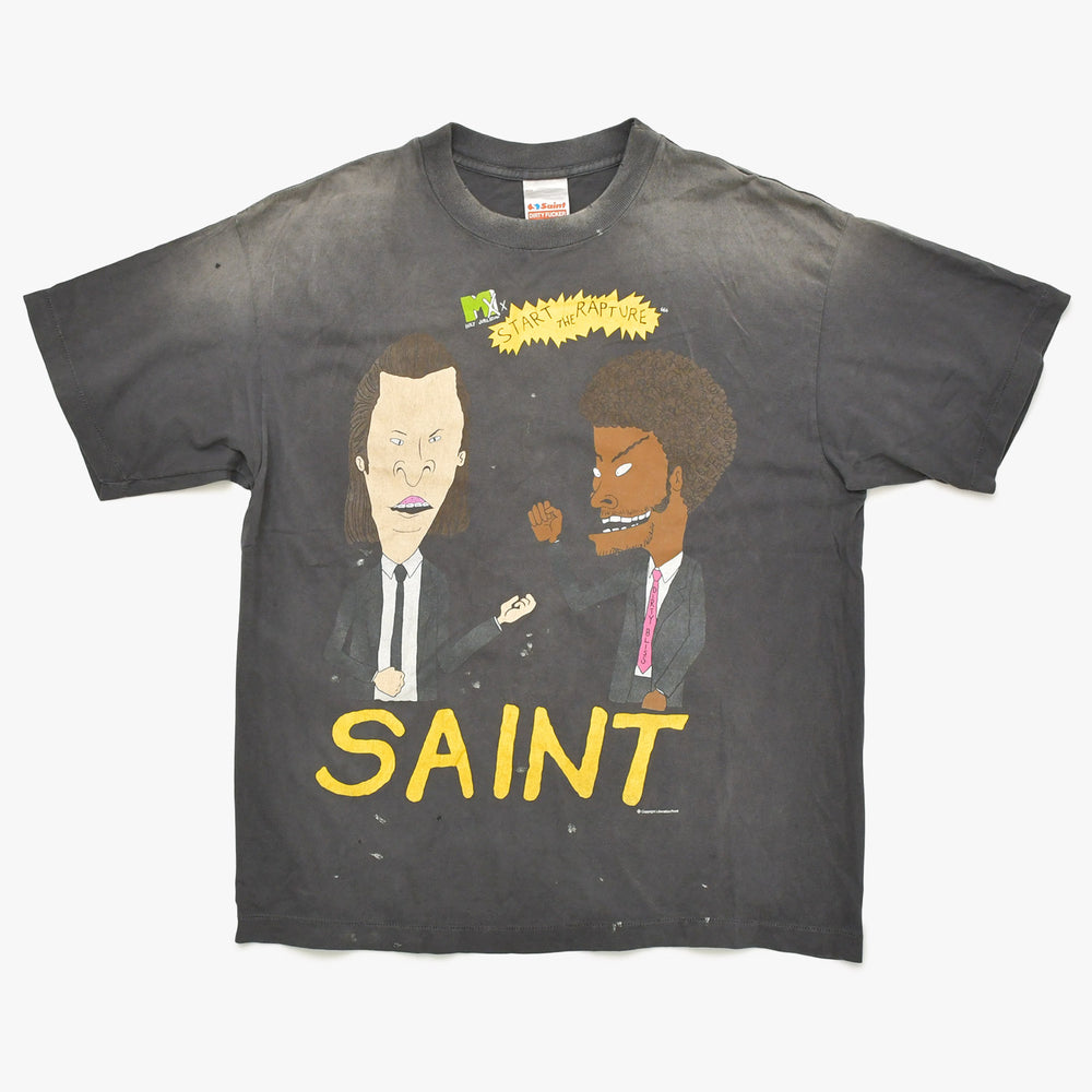 Mint condition SAINT MICHAEL short-sleeved T-shirt SM-HR8-0000-015 Size L Beavis and Butt Head&バUsed headset 4a003417