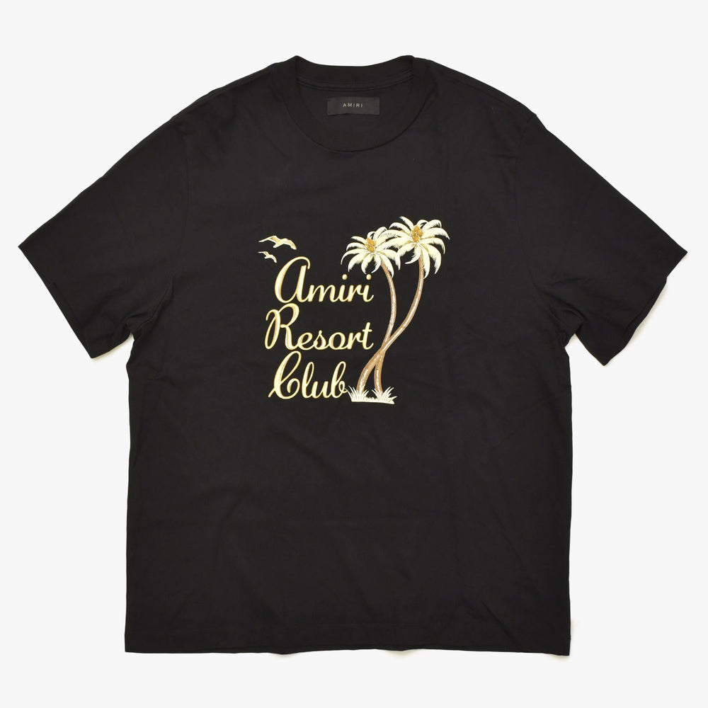 Like new AMIRI Short sleeve T-shirt AMJYTE1055 Size XL Palm tree glitter print Cotton Black Used 4a003419