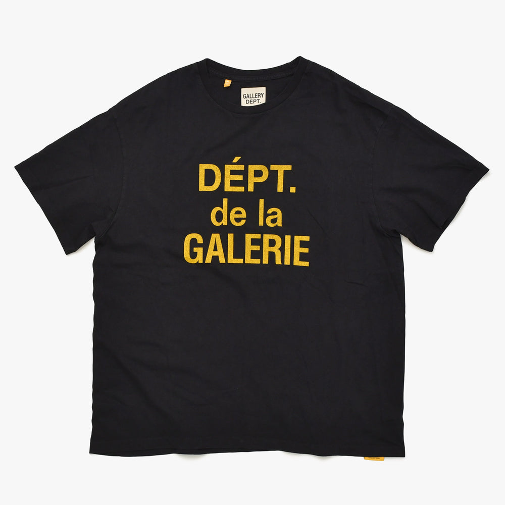New and unused GALLERY DEPT DEPT de la GALERIE Short sleeve T-shirt Size XL Black Yellow Cotton Used 4a003421