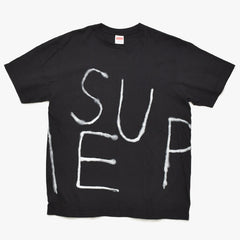 極美品 Supreme シュプリーム 25SS Josh Smith ジョシュ スミス 半袖Tシャツ サイズL スプレー コットン ブラック ホワイト 中古 4a003422