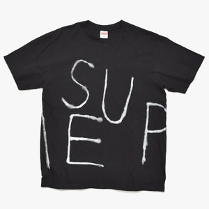 極美品 Supreme シュプリーム 25SS Josh Smith ジョシュ スミス 半袖Tシャツ サイズL スプレー コットン ブラック ホワイト 中古 4a003422