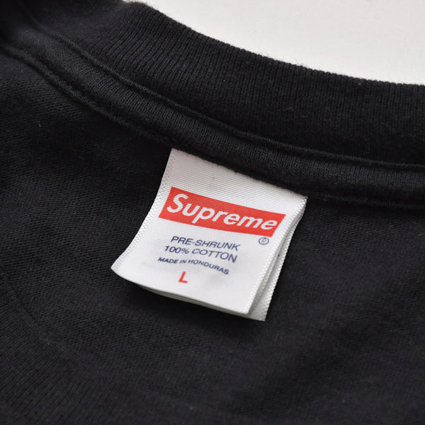 極美品 Supreme シュプリーム 25SS Josh Smith ジョシュ スミス 半袖Tシャツ サイズL スプレー コットン ブラック ホワイト 中古 4a003422