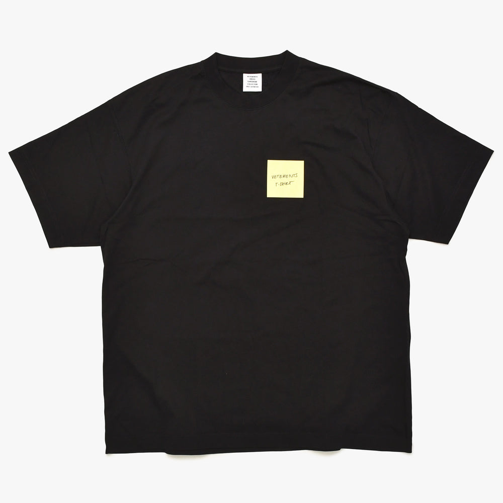 新品未使用 VETEMENTS ヴェトモン 24SS Sticker Logo ステッカーロゴ 半袖Tシャツ UE64TR430B サイズXS ブラック 中古 4a003423