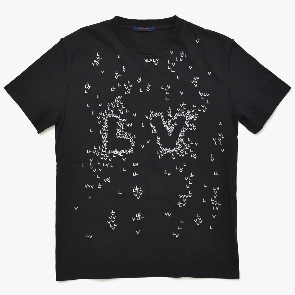 Like new LOUIS VUITTON 22AW LV Spread Embroidery Short sleeve T-shirt RM222M NPL HNY14W Size L Black Used 4a003424