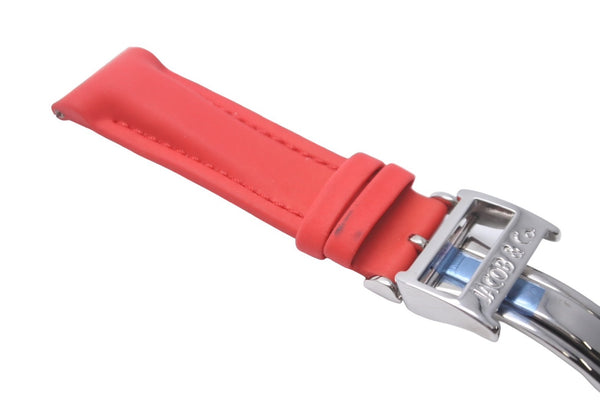 JACOB&CO ジェイコブ 腕時計 ベルト レッド ラバー ステンレス 美品 中古 34353