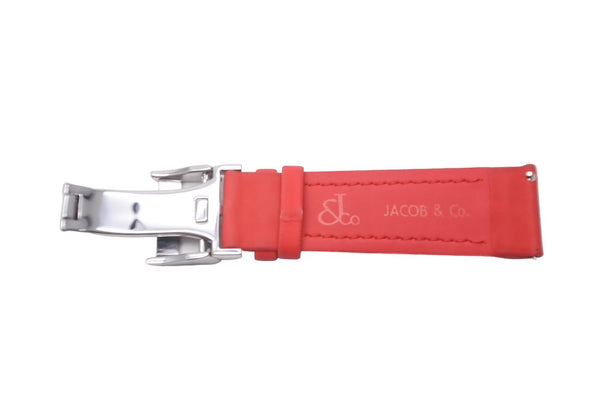 JACOB&CO ジェイコブ 腕時計 ベルト レッド ラバー ステンレス 美品 中古 34353