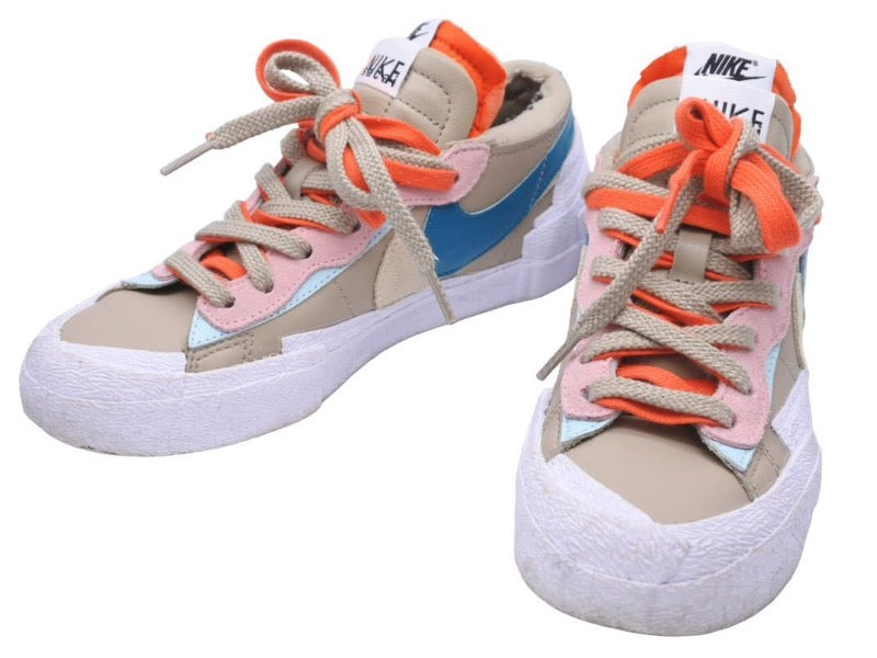 KAWS sacai Nike カウズ サカイ ナイキ ブレーザー ロー リード スニーカー 靴 マルチ レザー サイズ23.5㎝ 中古 34941
