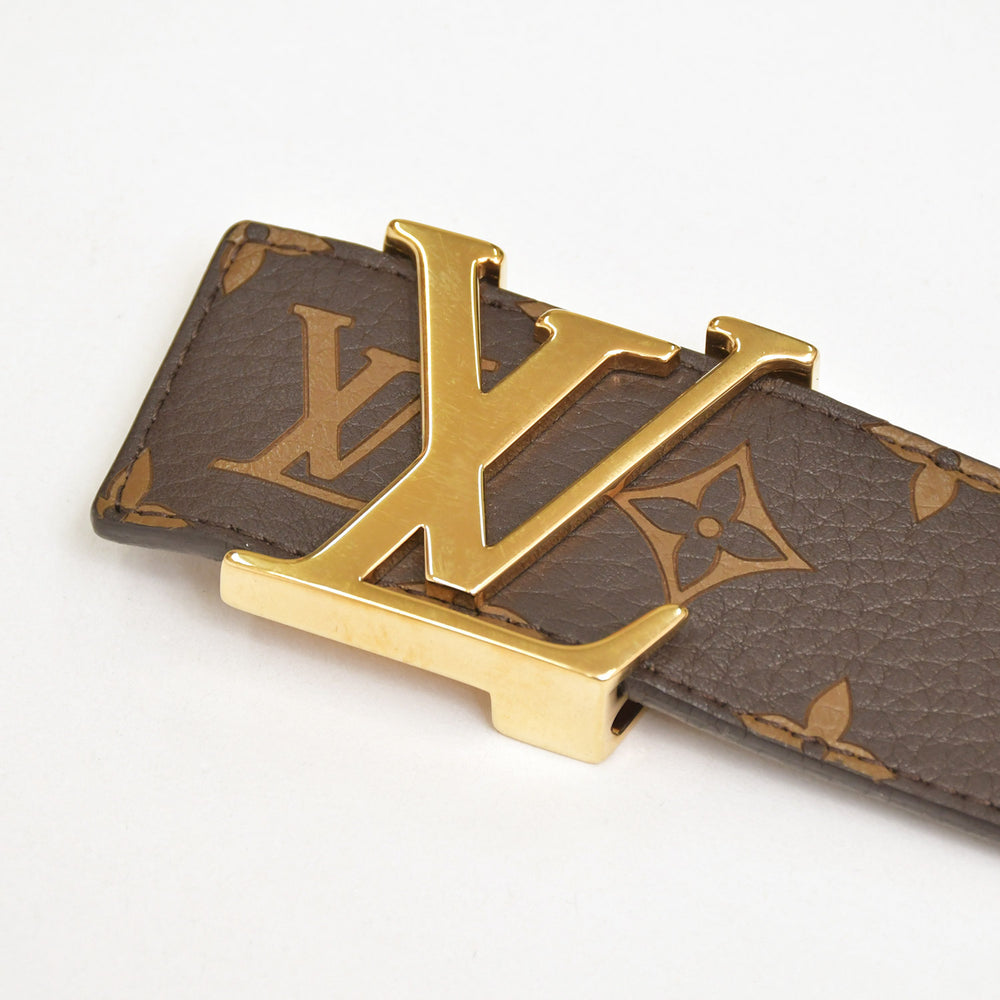 極美品 LOUIS VUITTON ルイヴィトン Supreme シュプリーム サンチュール LVイニシャルベルト 90/36 ブラウン MP016 ゴールド金具 中古 4a003877