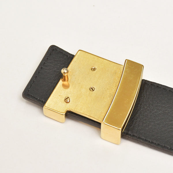 極美品 LOUIS VUITTON ルイヴィトン Supreme シュプリーム サンチュール LVイニシャルベルト 90/36 ブラウン MP016 ゴールド金具 中古 4a003877