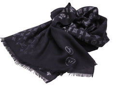 Louis Vuitton Stole Etole Monogram Eclipse Blurry Fragment M73743 Black Hiroshi Fujiwara Good Condition 38381
