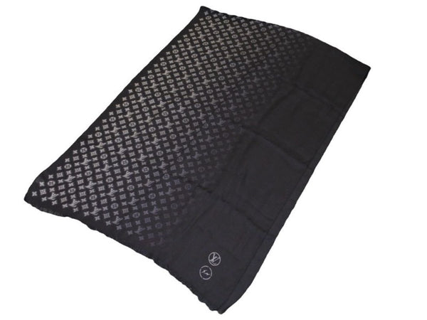 Louis Vuitton Stole Etole Monogram Eclipse Blurry Fragment M73743 Black Hiroshi Fujiwara Good Condition 38381