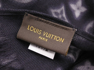 Louis Vuitton Stole Etole Monogram Eclipse Blurry Fragment M73743 Black Hiroshi Fujiwara Good Condition 38381