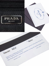 Load image into Gallery viewer, PRADA プラダ ナイロン ポーチ ミニ ナイロン 1NE393 三角ロゴ ブラック シルバー レディース 美品 38528