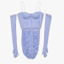 画像をギャラリービューアに読み込む, 新品未使用 ALEXPERRY アレックスペリー ミニドレス ナイロン スパンデックス ラインストーン パープル サイズ4 中古 4b003863