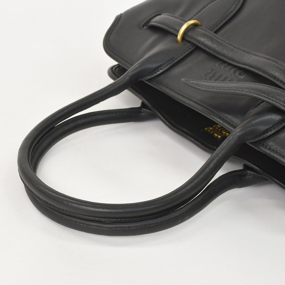 Very good condition MIUMIU Adventure Leather Tote Bag Medium 5BG291 Nappa Leather Black Used 4a003874
