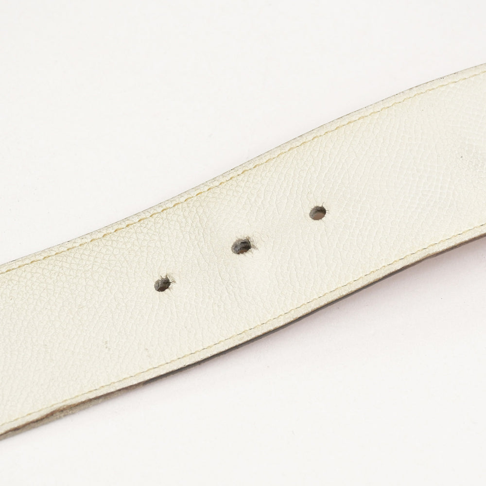 HERMES エルメス コンスタントベルト Hバックル リバーシブル仕様 ヴォーエプソン ◻︎80T刻印 ホワイト ブラウン 良品 中古 4a003878