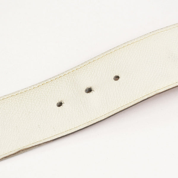 HERMES エルメス コンスタントベルト Hバックル リバーシブル仕様 ヴォーエプソン ◻︎80T刻印 ホワイト ブラウン 良品 中古 4a003878